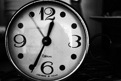 Black And White Picture Of A Clock