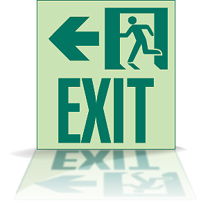 Exit Sign With Reflection