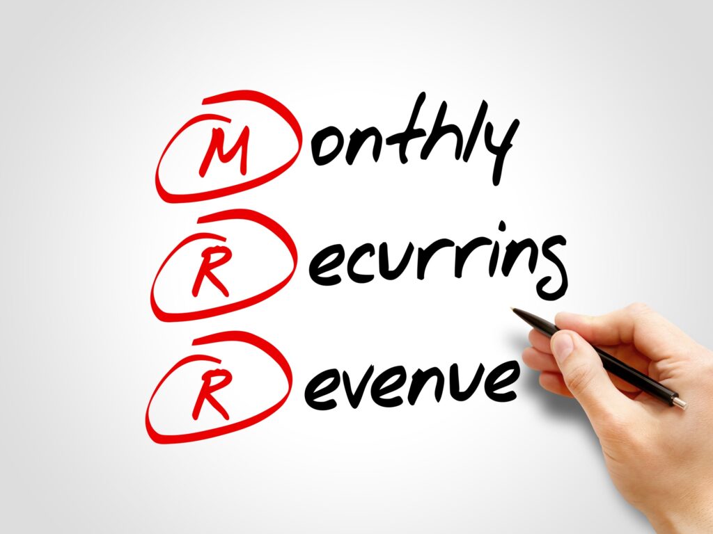 MRR - Monthly Recurring Revenue, acronym business concept