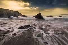 Rocky Shore With Waves