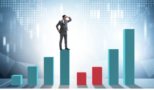 business on a financial chart forecasting future