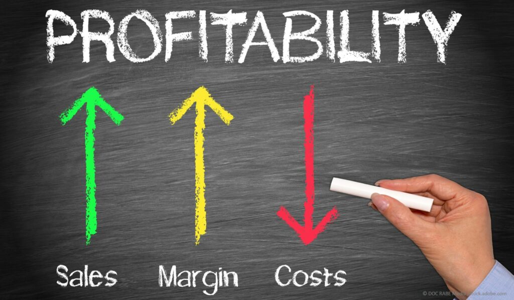 business man analyzing profits and margins