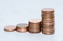 Stacks of pennies